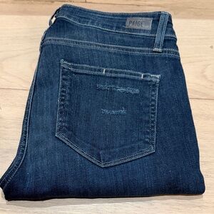 PAIGE Women's Size 27 distressed Dark Blue Denim Skinny Jeans